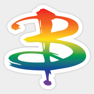 B Logo Rainbow Pride Sticker